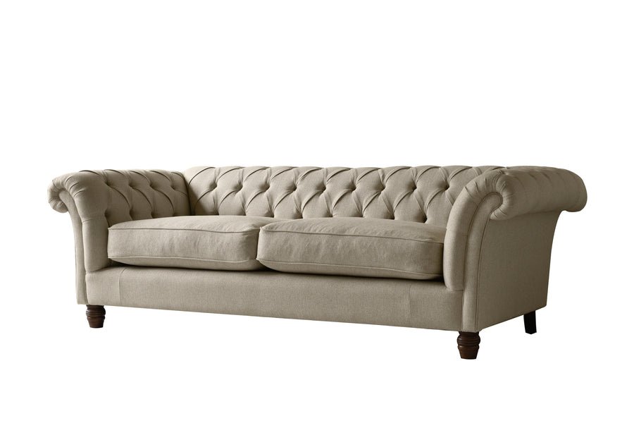 Grosvenor | 3 Seater Sofa | Heather Herringbone Flax