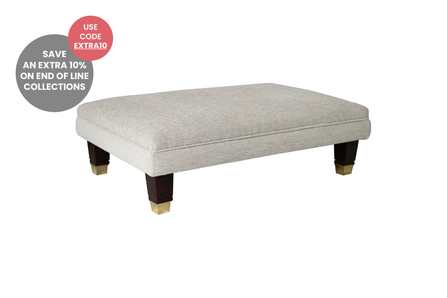 Windsor | Bench Footstool | Stanway Herringbone Pebble