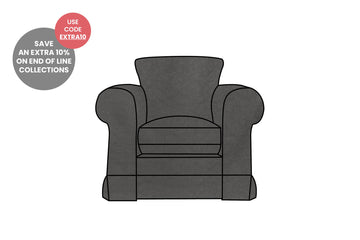 Albany | Club Chair Extra Loose Cover | Kingston Charcoal