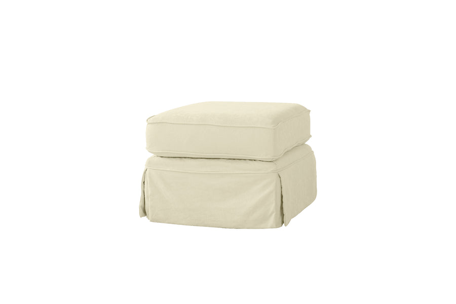 Banbury | Footstool Extra Loose Cover | Shaftesbury Natural